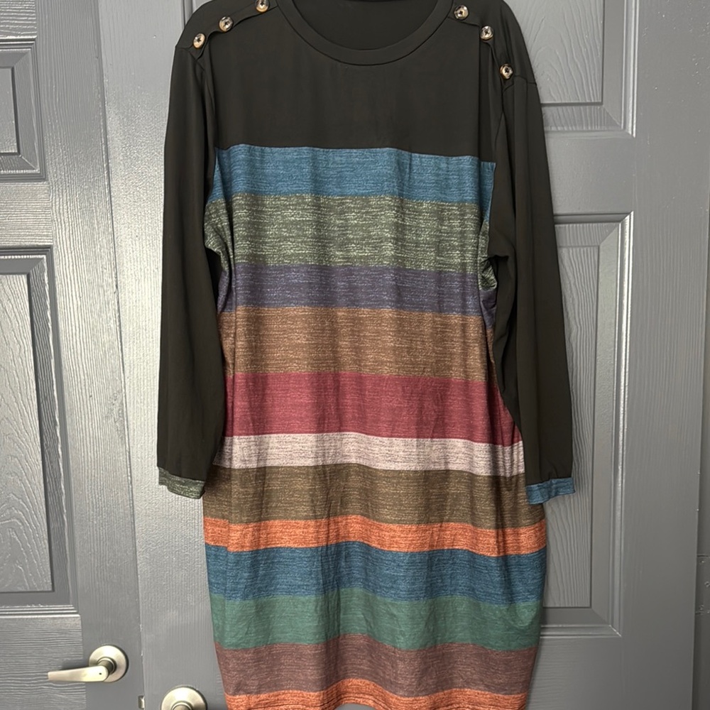 SHEIN Green Raglan Long Sleeve Sweater Dress